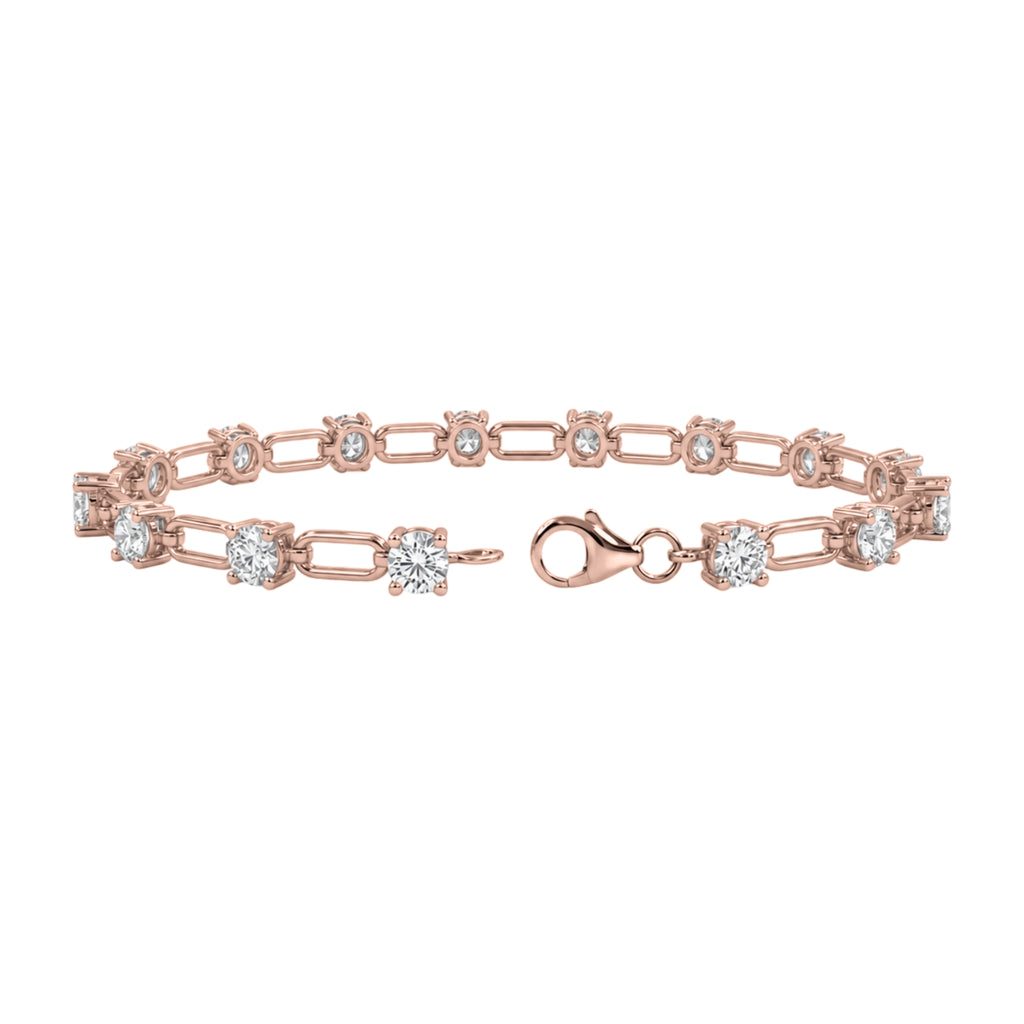 3 ctw Mixed Cut Link Bracelet