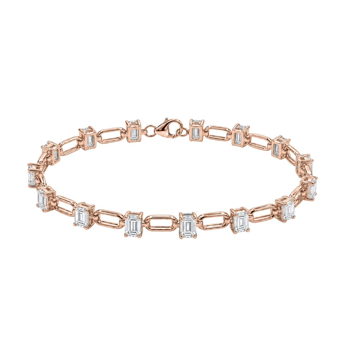 3 ctw Mixed Cut Link Bracelet