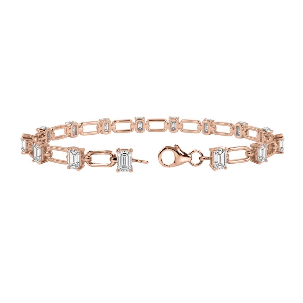 3 ctw Mixed Cut Link Bracelet