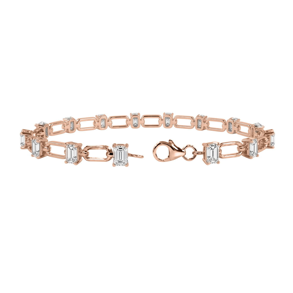 3 ctw Mixed Cut Link Bracelet