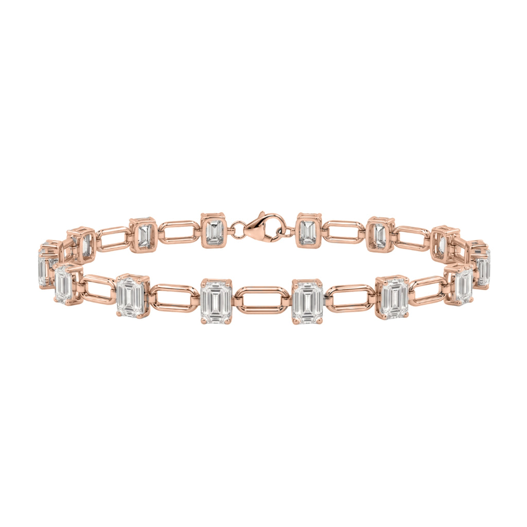 3 ctw Mixed Cut Link Bracelet