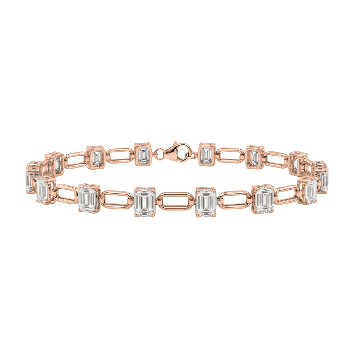 3 ctw Mixed Cut Link Bracelet