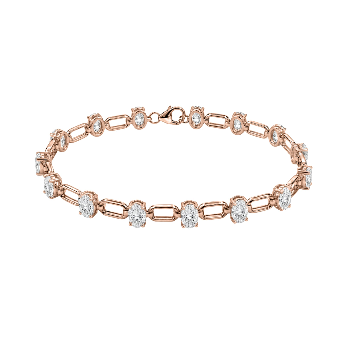 3 ctw Mixed Cut Link Bracelet