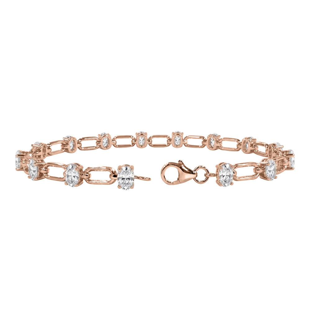 3 ctw Mixed Cut Link Bracelet