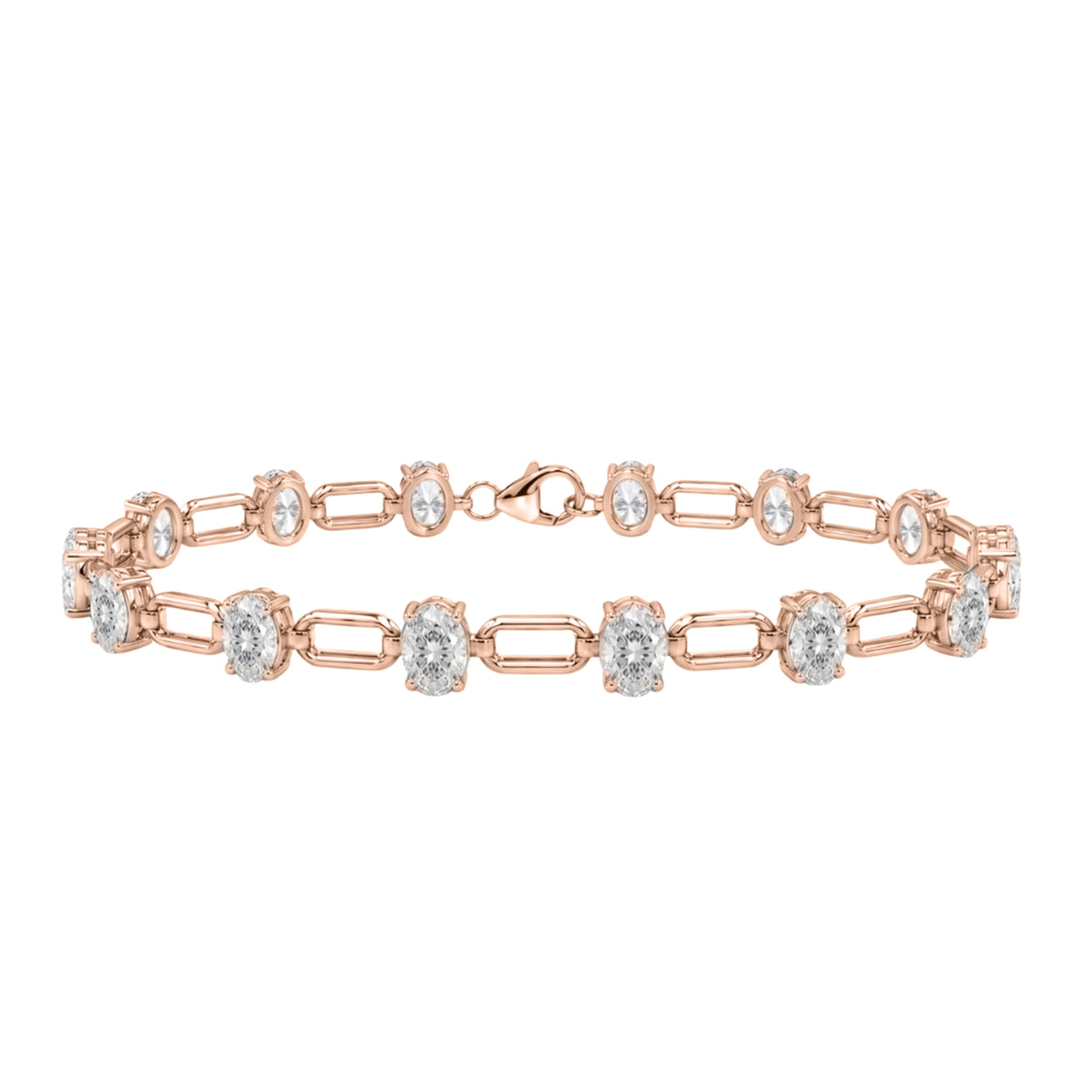 3 ctw Mixed Cut Link Bracelet