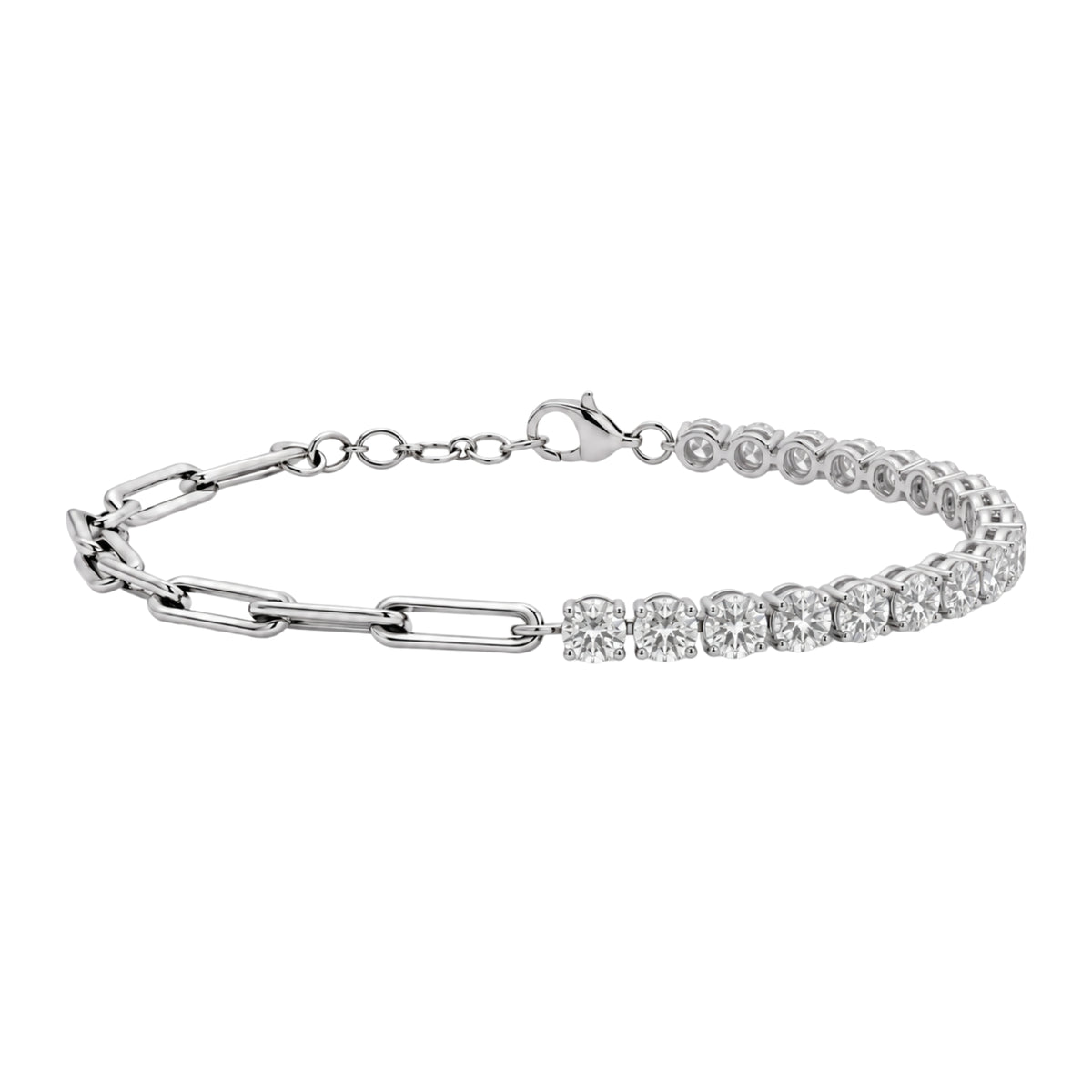 3 ctw Mixed Cut Chain Bracelet