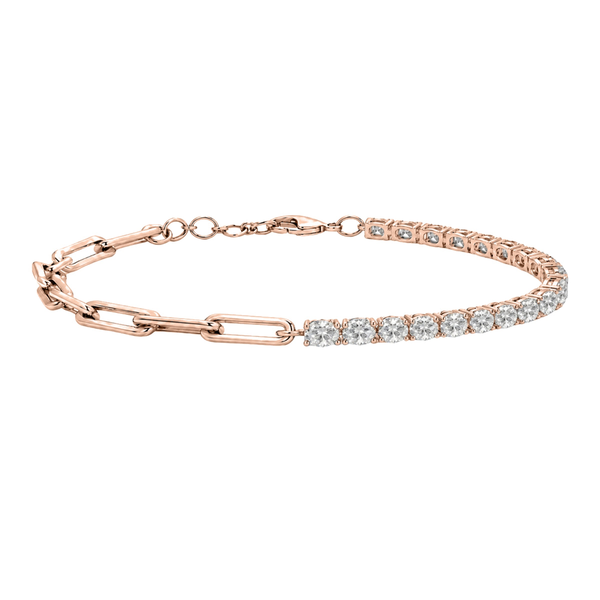 3 ctw Mixed Cut Chain Bracelet