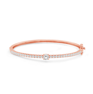 2.00 - 3.00 Carat T.W. Round-cut Lab Grown Diamond ( G-H/VS ) 14K Gold Bangle