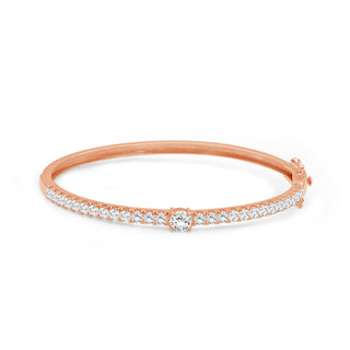 2.00 - 3.00 Carat T.W. Round-cut Lab Grown Diamond ( G-H/VS ) 14K Gold Bangle