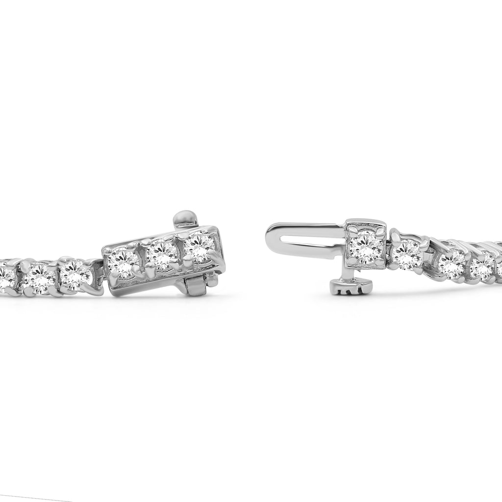 Diamonair Lab Grown Diamond (F/VS+) 5.00 carat Round cut Sterling Silver Tennis Bracelet - Sterling Silver | Gold over Silver