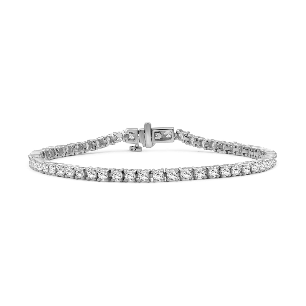 Diamonair Lab Grown Diamond (F/VS+) 5.00 carat Round cut Sterling Silver Tennis Bracelet - Sterling Silver | Gold over Silver