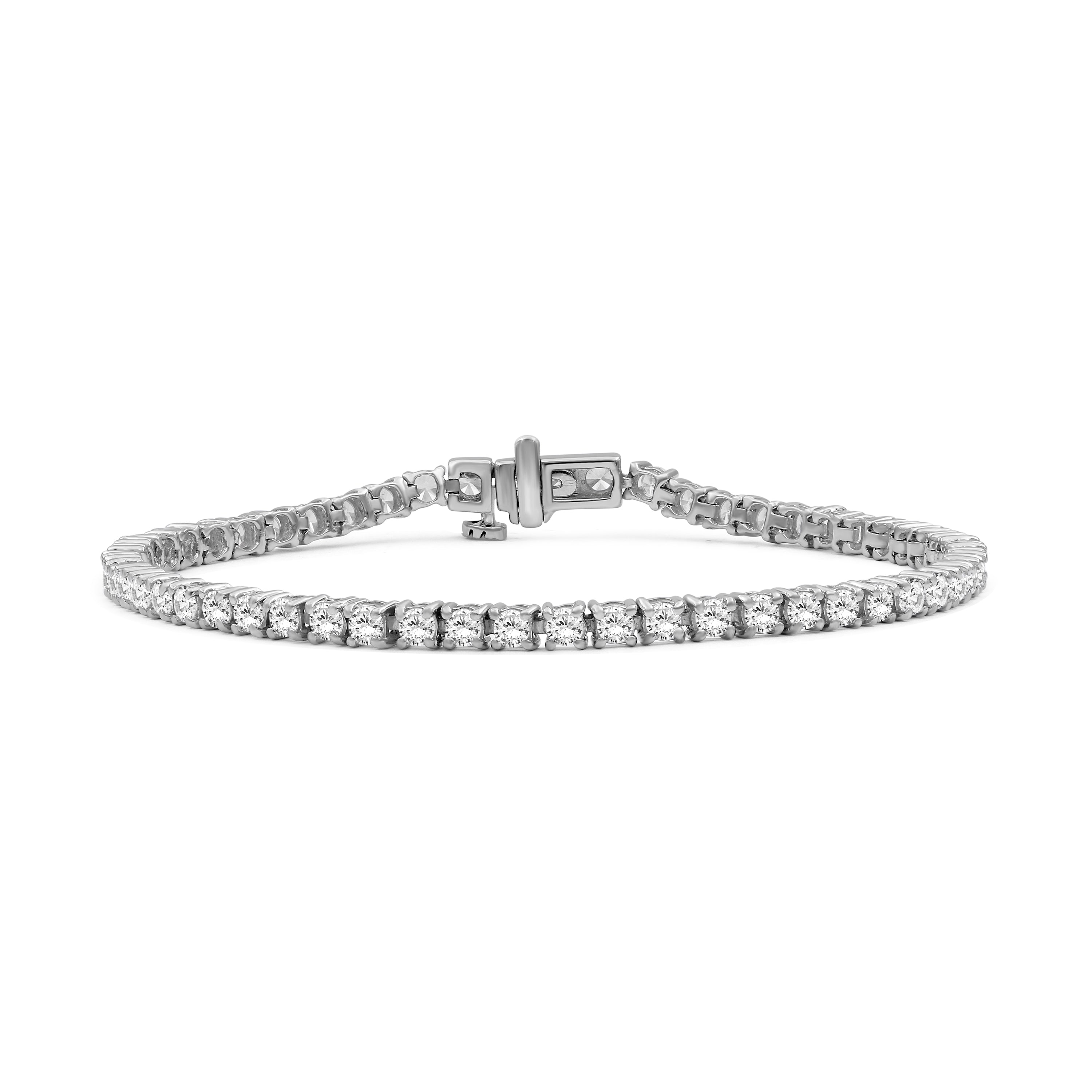 Diamonair Lab Grown Diamond (F/VS+) 5.00 carat Round cut Sterling Silver Tennis Bracelet - Sterling Silver | Gold over Silver