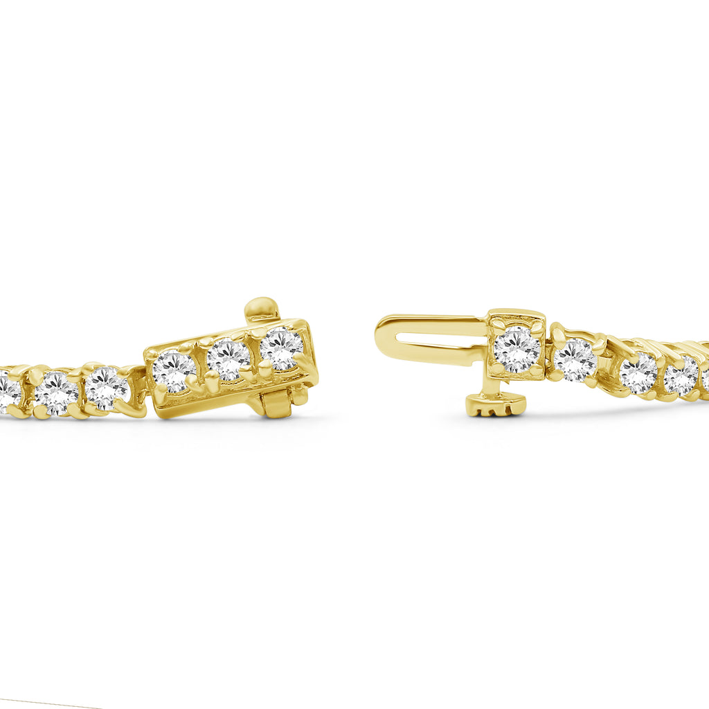 Diamonair Lab Grown Diamond (F/VS+) 5.00 carat Round cut Sterling Silver Tennis Bracelet - Sterling Silver | Gold over Silver