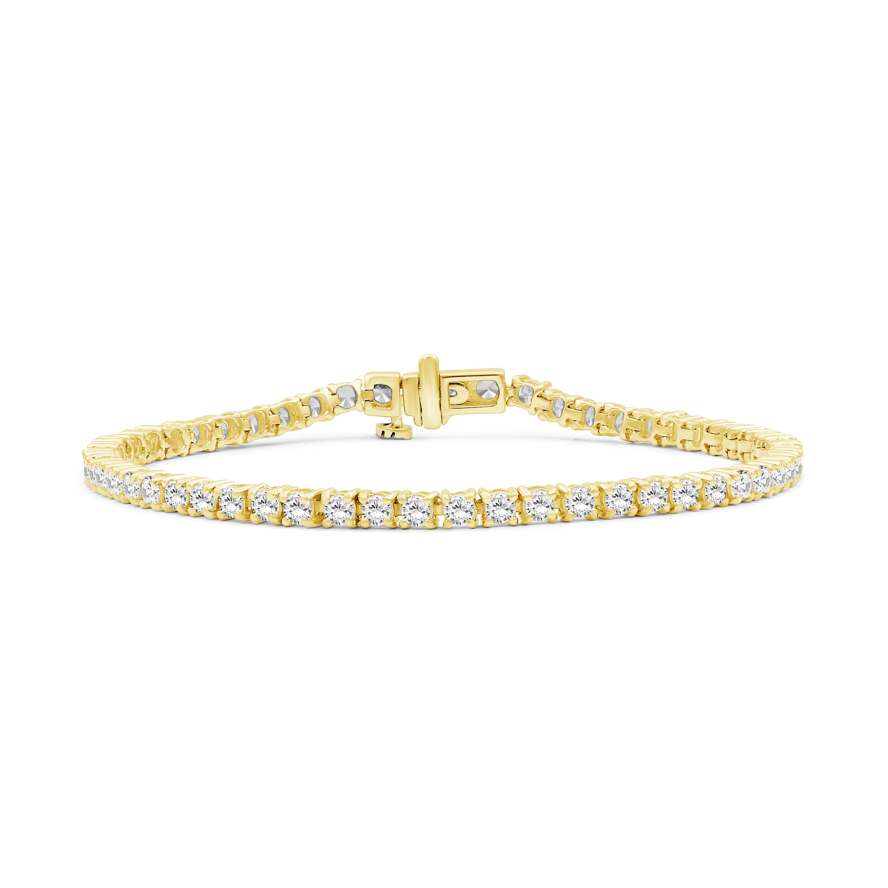 Diamonair Lab Grown Diamond (F/VS+) 5.00 carat Round cut Sterling Silver Tennis Bracelet - Sterling Silver | Gold over Silver