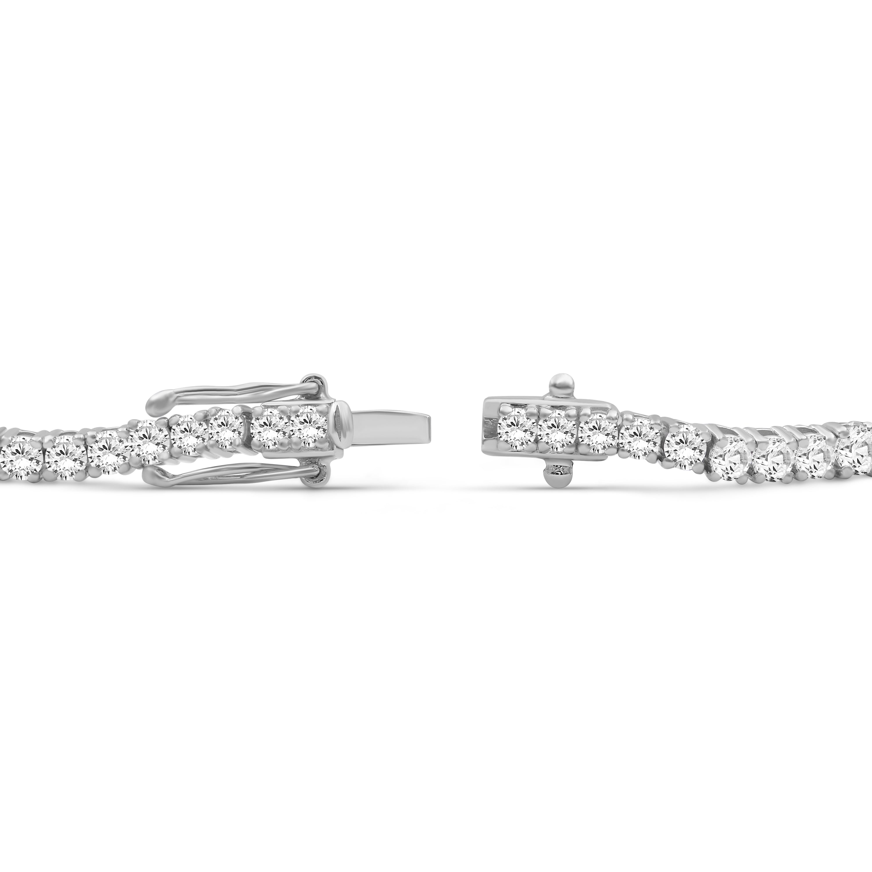 Diamonair Lab Grown Diamond (F/VS+) 7.00 carat Round cut Sterling Silver Tennis Bracelet - Sterling Silver | Gold over Silver