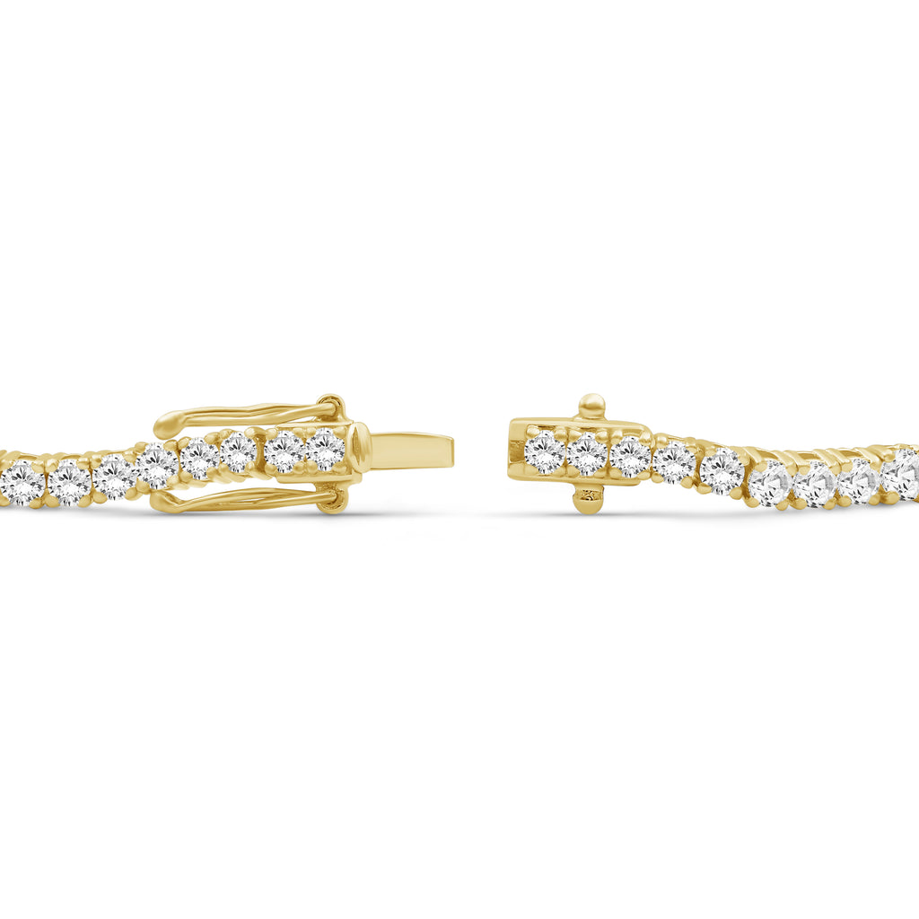 Diamonair Lab Grown Diamond (F/VS+) 7.00 carat Round cut Sterling Silver Tennis Bracelet - Sterling Silver | Gold over Silver