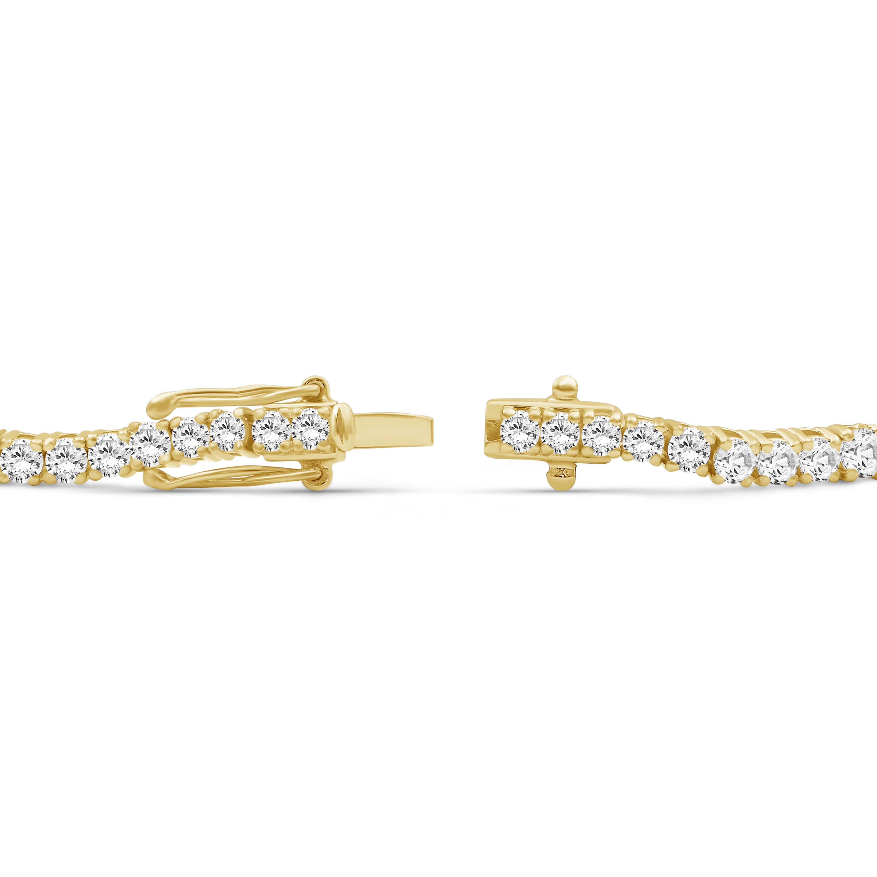 Diamonair Lab Grown Diamond (F/VS+) 7.00 carat Round cut Sterling Silver Tennis Bracelet - Sterling Silver | Gold over Silver