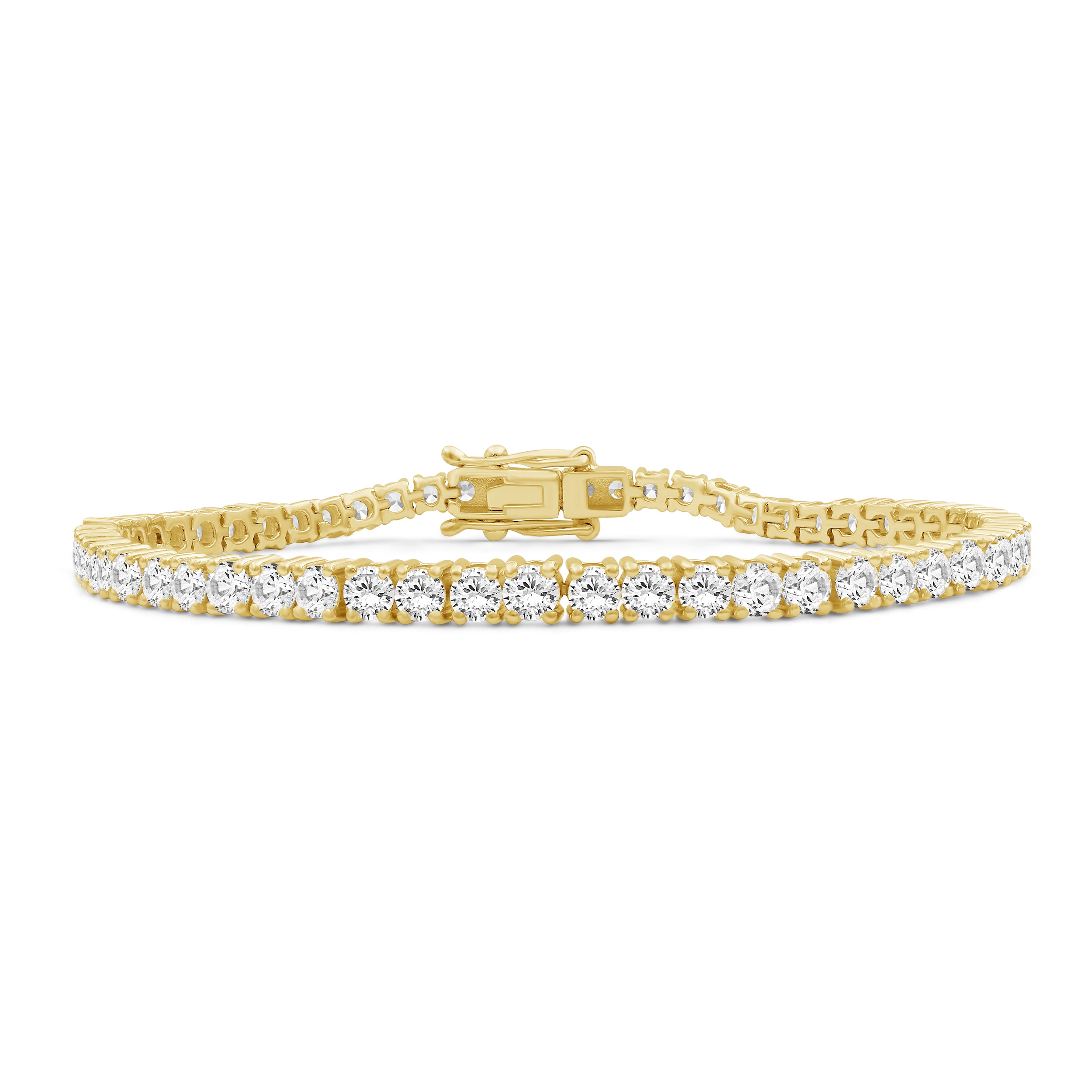 Diamonair Lab Grown Diamond (F/VS+) 7.00 carat Round cut Sterling Silver Tennis Bracelet - Sterling Silver | Gold over Silver