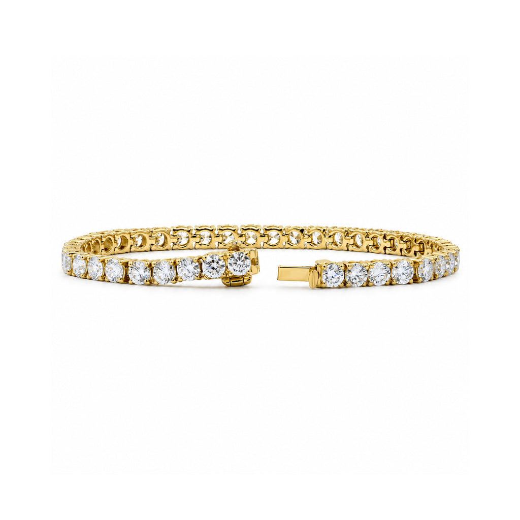 Diamonair Lab Grown Diamond (F/VS+) 10.00 carat Round cut Sterling Silver Tennis Bracelet - Sterling Silver | Gold over Silver
