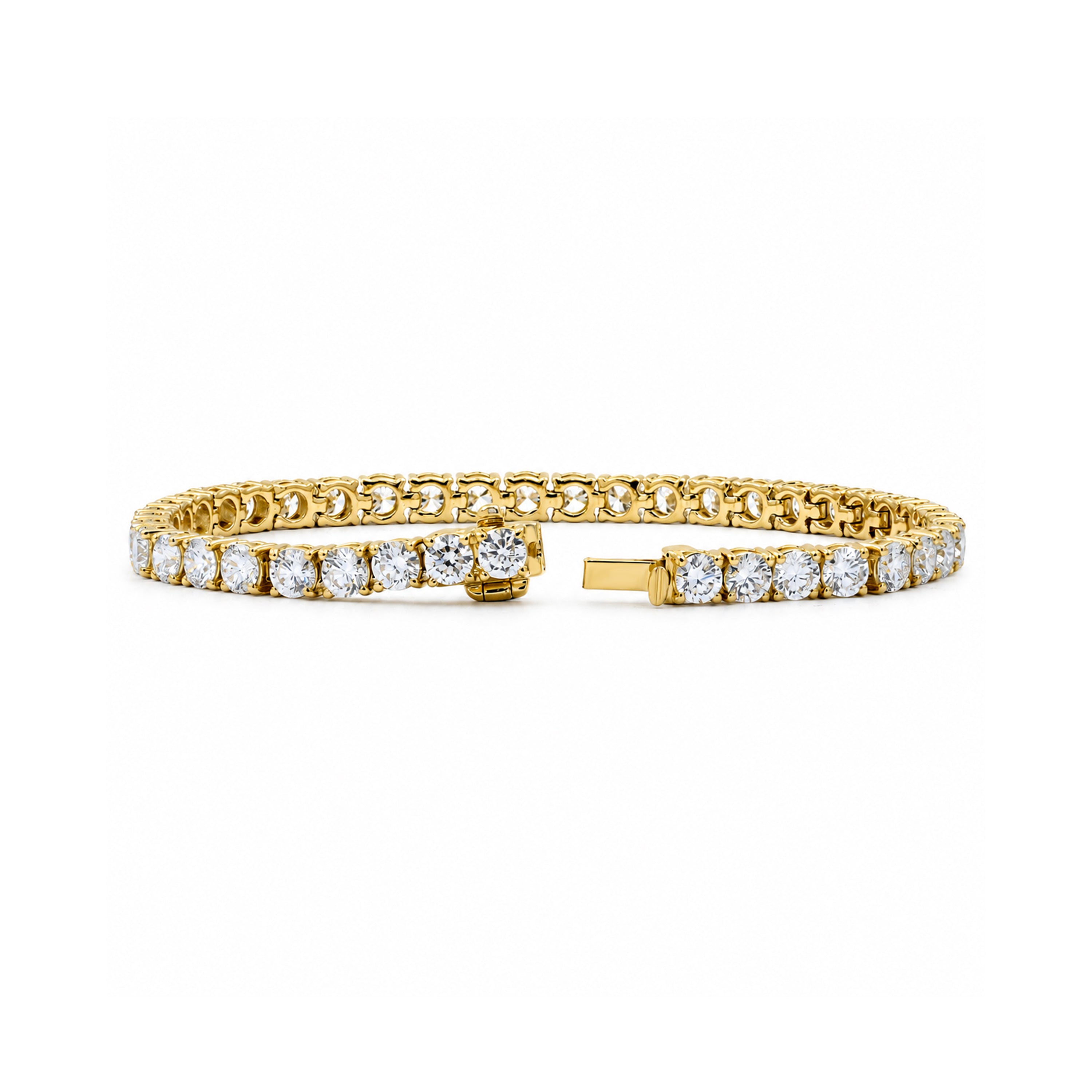 Diamonair Lab Grown Diamond (F/VS+) 10.00 carat Round cut Sterling Silver Tennis Bracelet - Sterling Silver | Gold over Silver