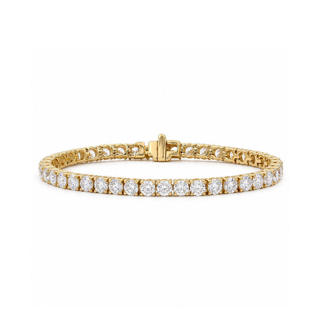Diamonair Lab Grown Diamond (F/VS+) 10.00 carat Round cut Sterling Silver Tennis Bracelet - Sterling Silver | Gold over Silver