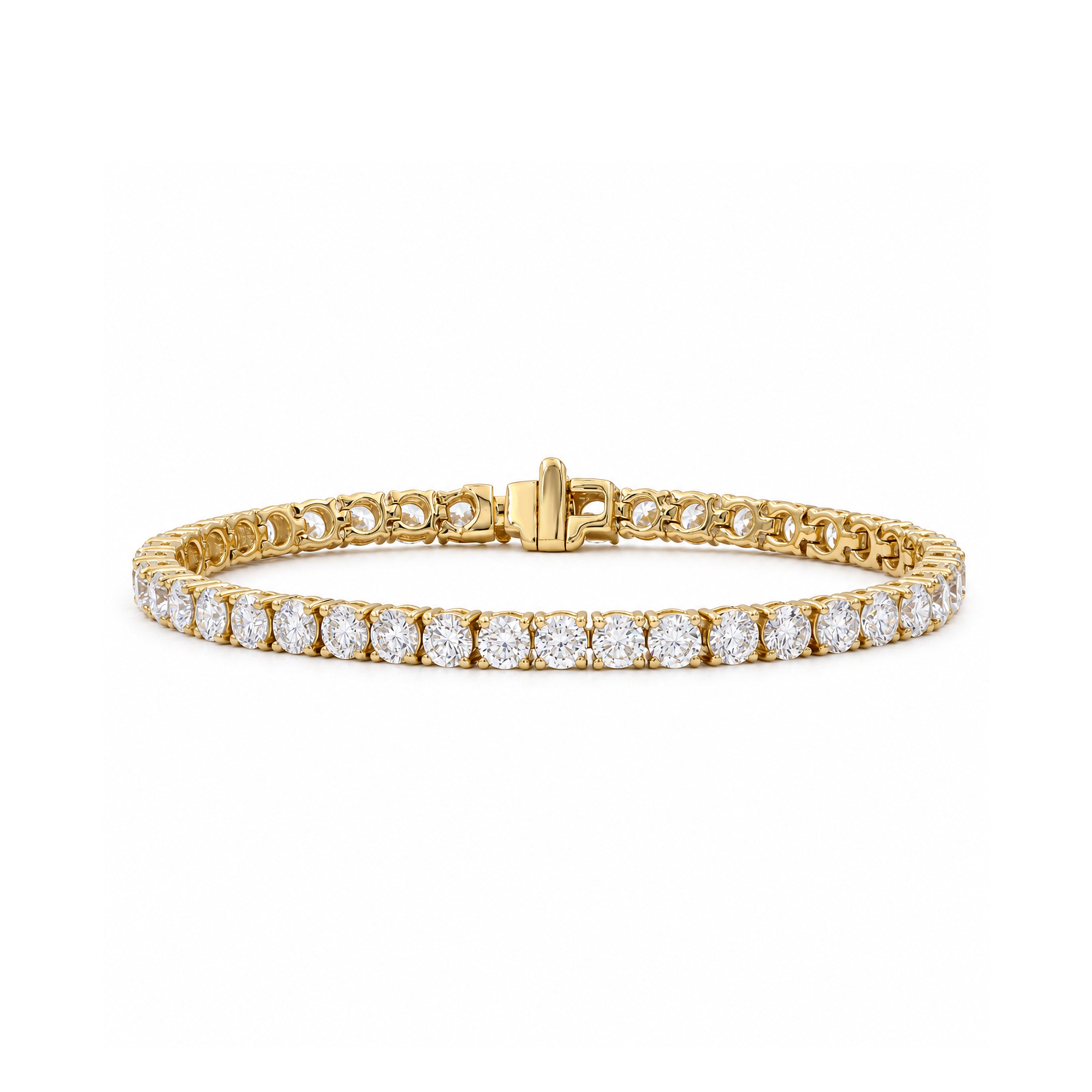 Diamonair Lab Grown Diamond (F/VS+) 10.00 carat Round cut Sterling Silver Tennis Bracelet - Sterling Silver | Gold over Silver