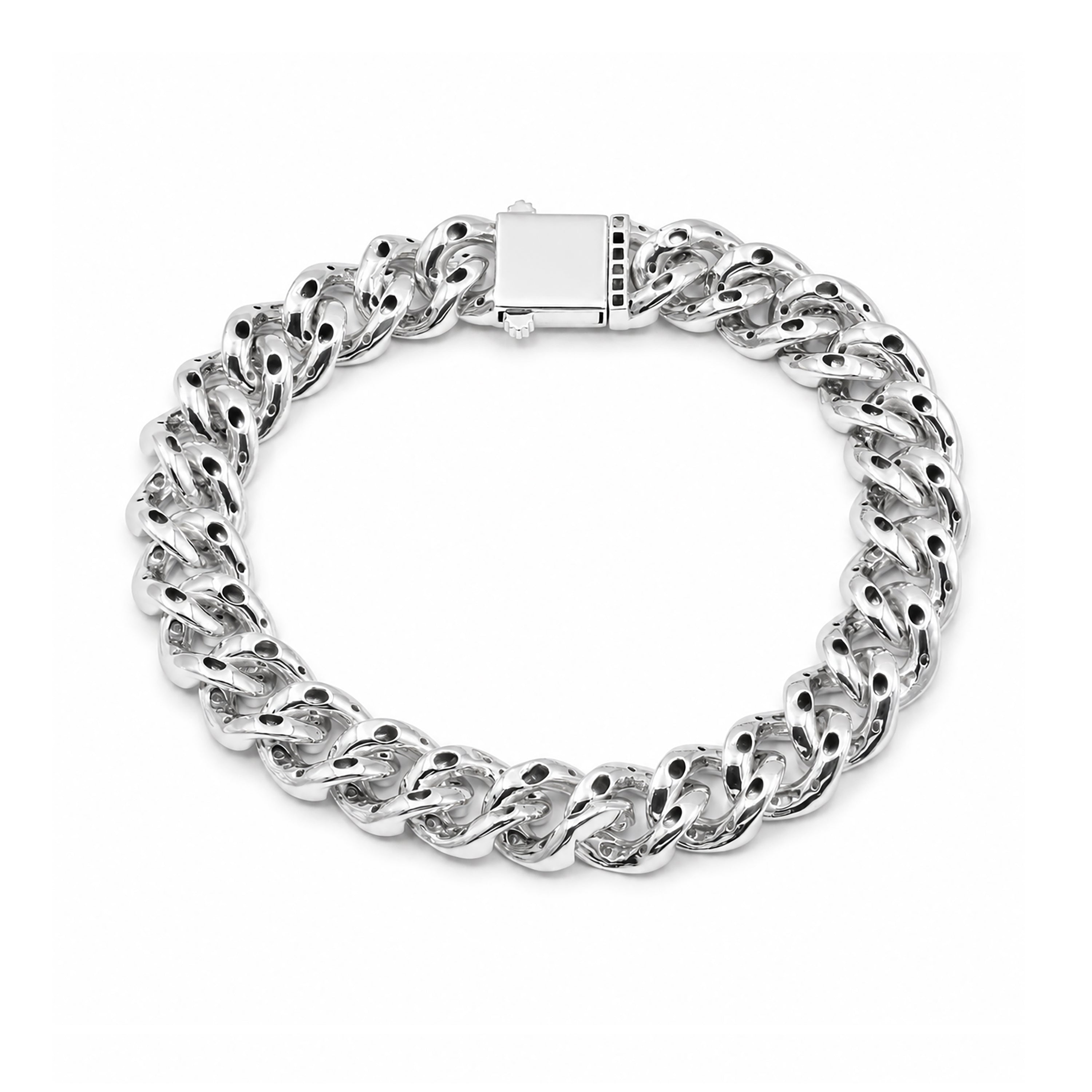 Diamonair Lab Grown Diamond (F/VS+) 5.00 carat Round cut Sterling Silver Link Bracelet - Sterling Silver | Gold over Silver