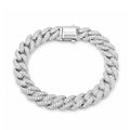 Diamonair Lab Grown Diamond (F/VS+) 5.00 carat Round cut Sterling Silver Link Bracelet - Sterling Silver | Gold over Silver