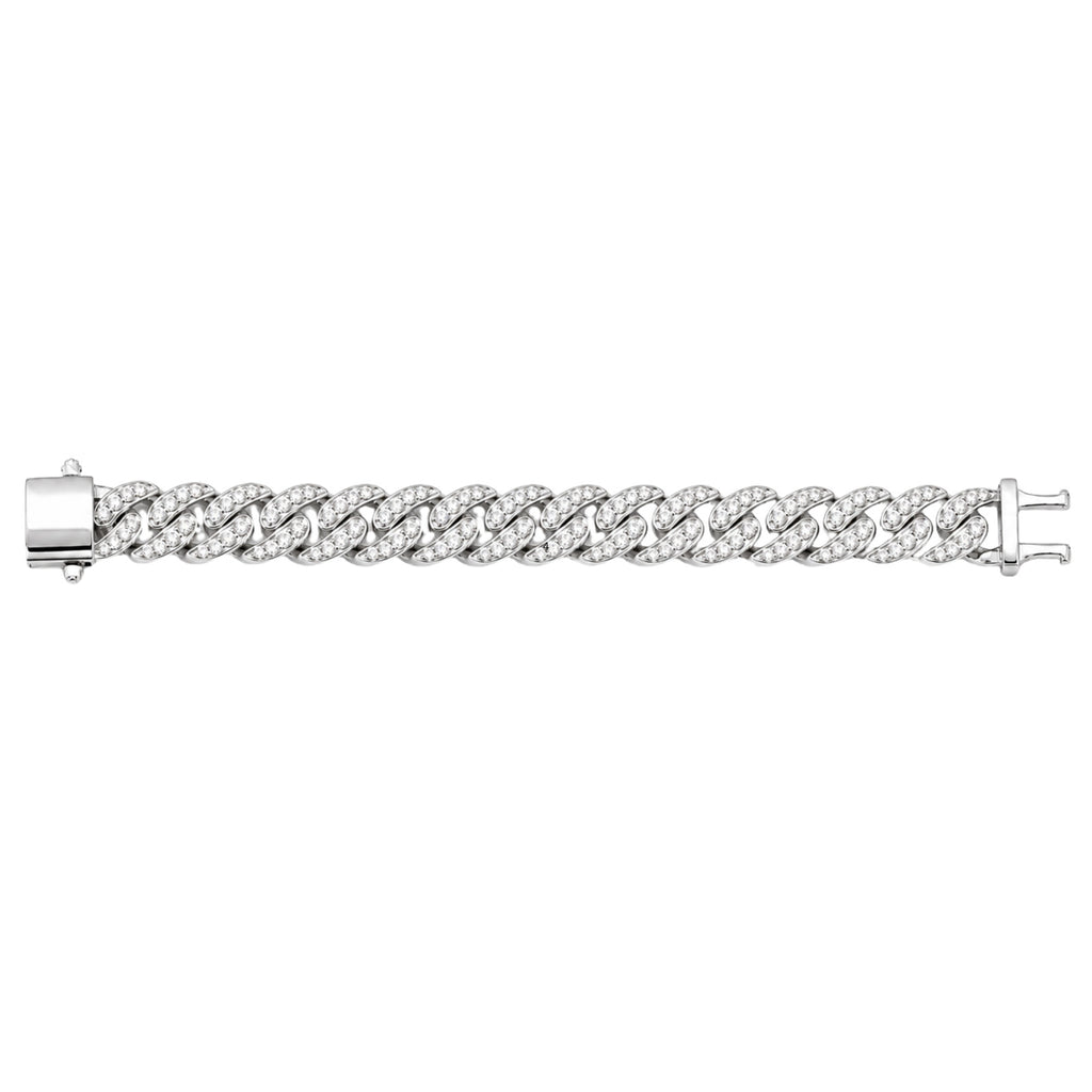 Diamonair Lab Grown Diamond (F/VS+) 5.00 carat Round cut Sterling Silver Link Bracelet - Sterling Silver | Gold over Silver