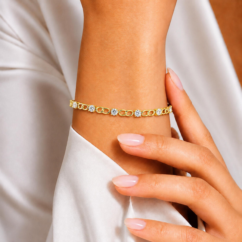 Diamonair Link Bracelet Set - Lab Grown Diamond Sterling Silver Link Bracelet