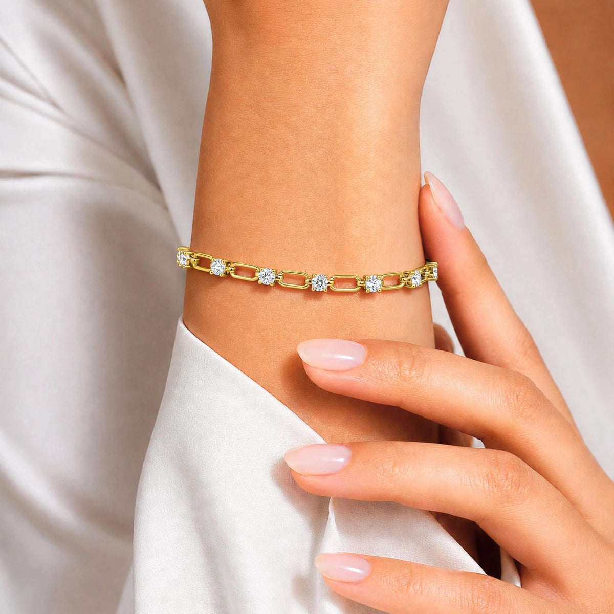 Diamonair Link Bracelet Set - Lab Grown Diamond Sterling Silver Link Bracelet
