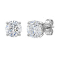 0.25 - 2.00 Carat T.W. Round-cut Lab Grown Diamond (F/VS+) Stud Earrings with Double Notch Post & Pushback