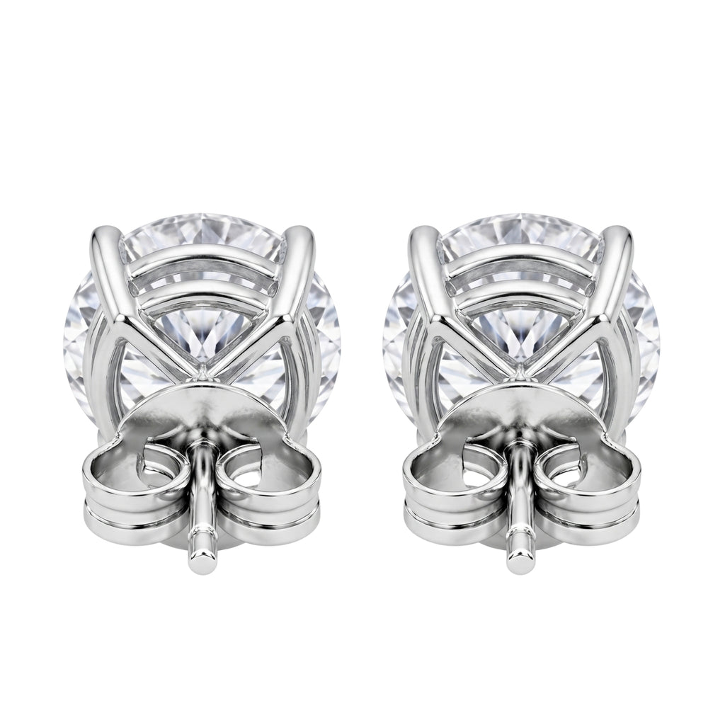 0.25 - 2.00 Carat T.W. Round-cut Lab Grown Diamond (F/VS+) Stud Earrings with Double Notch Post & Pushback