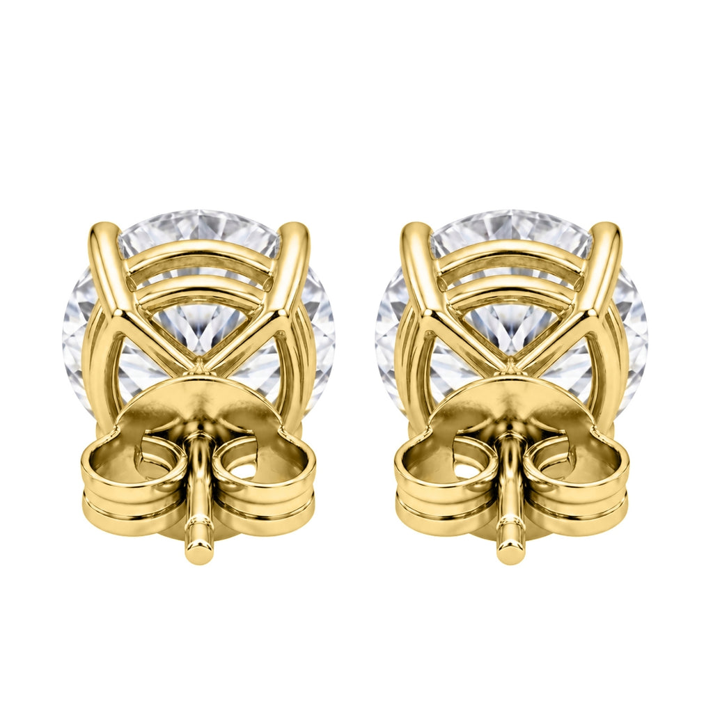 0.25 - 2.00 Carat T.W. Round-cut Lab Grown Diamond (F/VS+) Stud Earrings with Double Notch Post & Pushback
