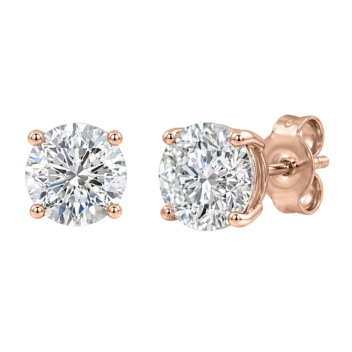 0.25-2 ctw Round Stud Earrings