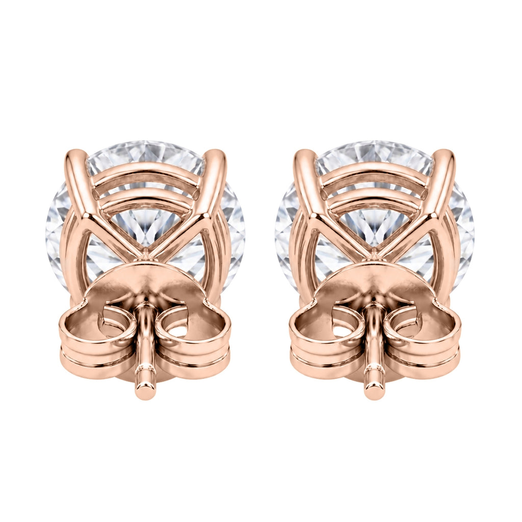 0.25 - 2.00 Carat T.W. Round-cut Lab Grown Diamond (F/VS+) Stud Earrings with Double Notch Post & Pushback
