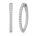 5.00-10.00 Carat T.W. Round-cut Lab Grown Diamond (F/VS+) 14K Gold Hoop Earrings