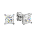 1.00 - 2.00 Carat T.W. Princess-cut Lab Grown Diamond (F/VS+) Stud Earrings with Double Notch Post & Pushback
