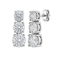 2.00 Carat T.W. Round-cut Lab Grown Diamond (F/VS+) 14K Gold Drop Earrings with Double Notch Post & Pushback