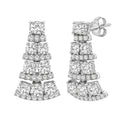 3.00 Carat T.W. Oval/Round-cut Lab Grown Diamond (F/VS+) 14K Gold Drop Earrings with Double Notch Post & Pushback