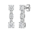 1.00 Carat T.W. Round-cut Lab Grown Diamond (F/VS+) 14K Gold Drop Earrings with Double Notch Post & Pushback