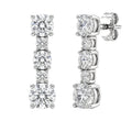 1.00 Carat T.W. Round-cut Lab Grown Diamond (F/VS+) 14K Gold Drop Earrings with Double Notch Post & Pushback