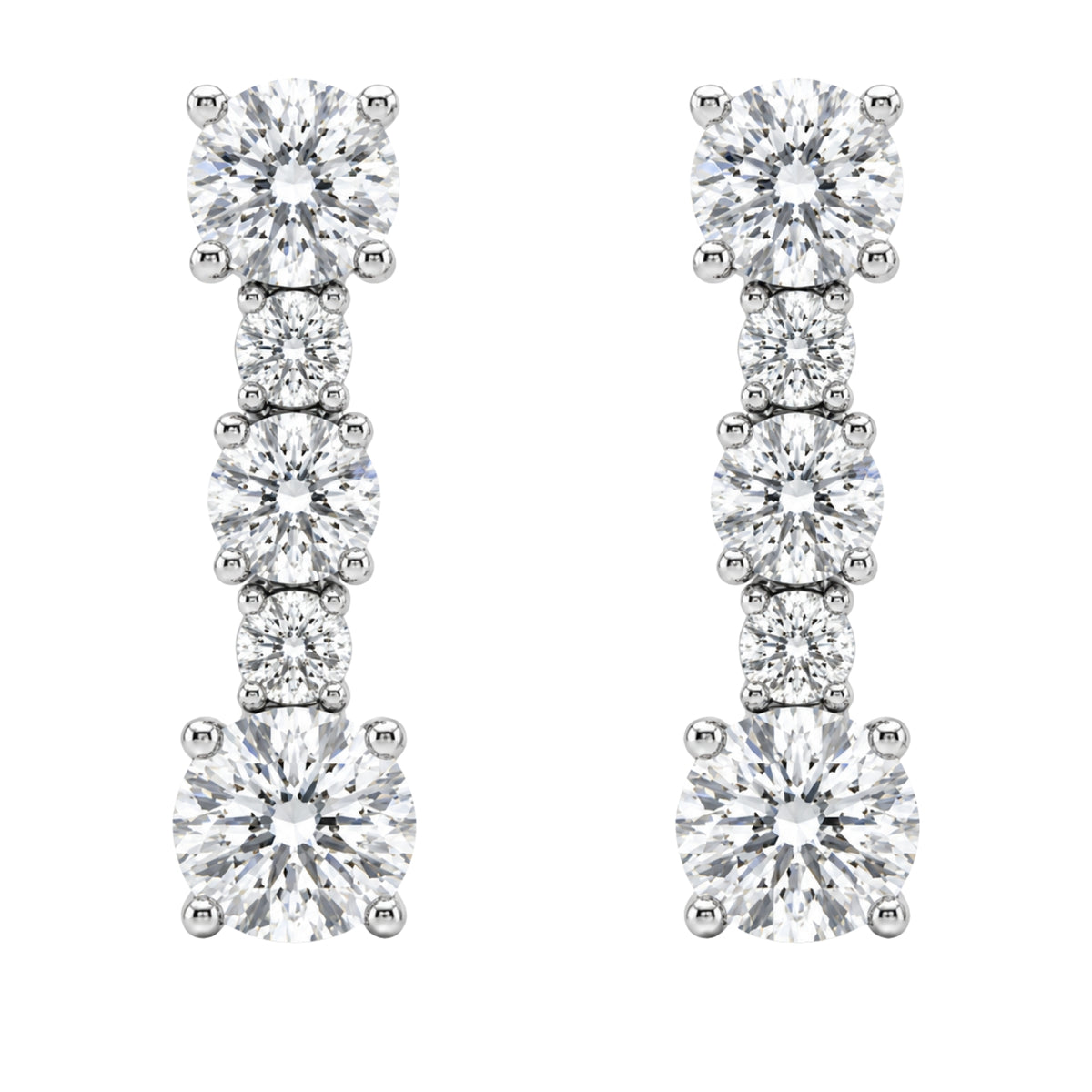 1.00 Carat T.W. Round-cut Lab Grown Diamond (F/VS+) 14K Gold Drop Earrings with Double Notch Post & Pushback