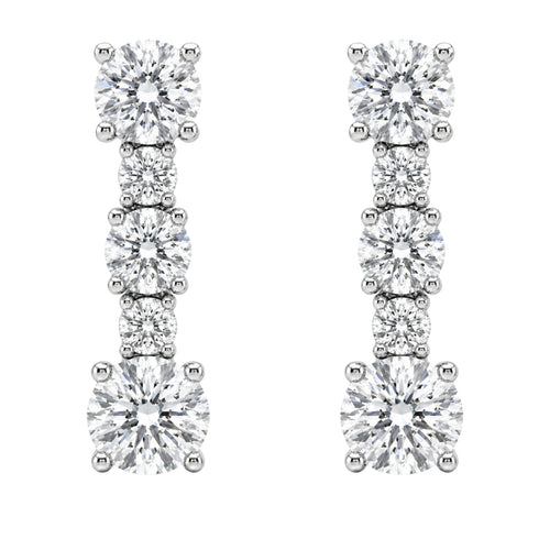1 ctw Round Drop Earrings