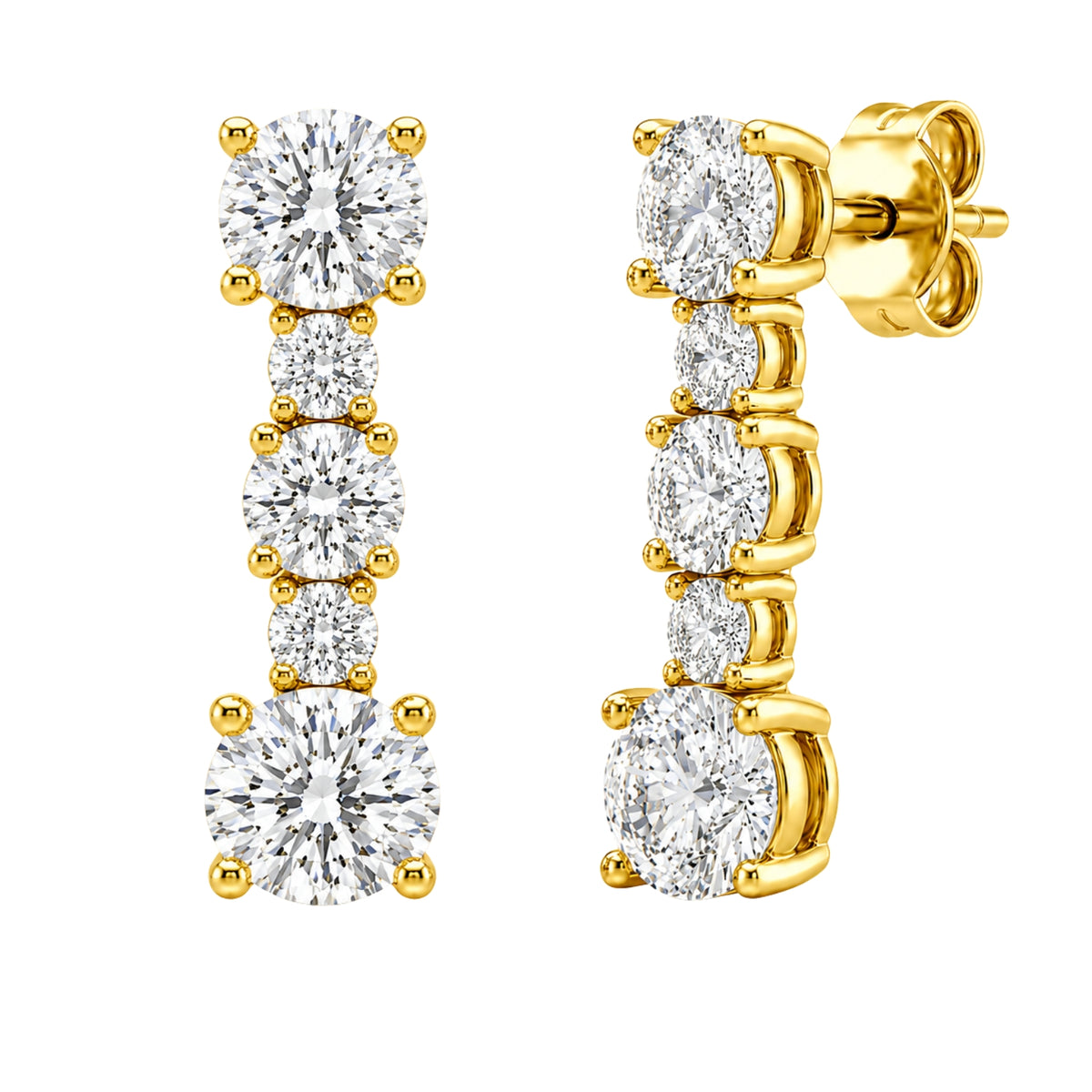 1 ctw Round Drop Earrings