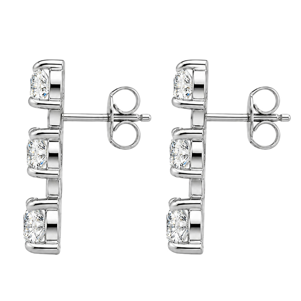 0.50 Carat T.W. Round-cut Lab Grown Diamond (F/VS+) 14K Gold Drop Earrings with Double Notch Post & Pushback