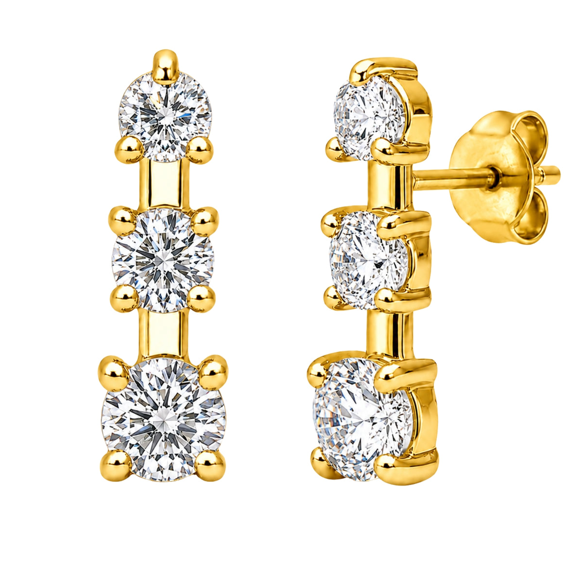 0.5 ctw Round Drop Earrings