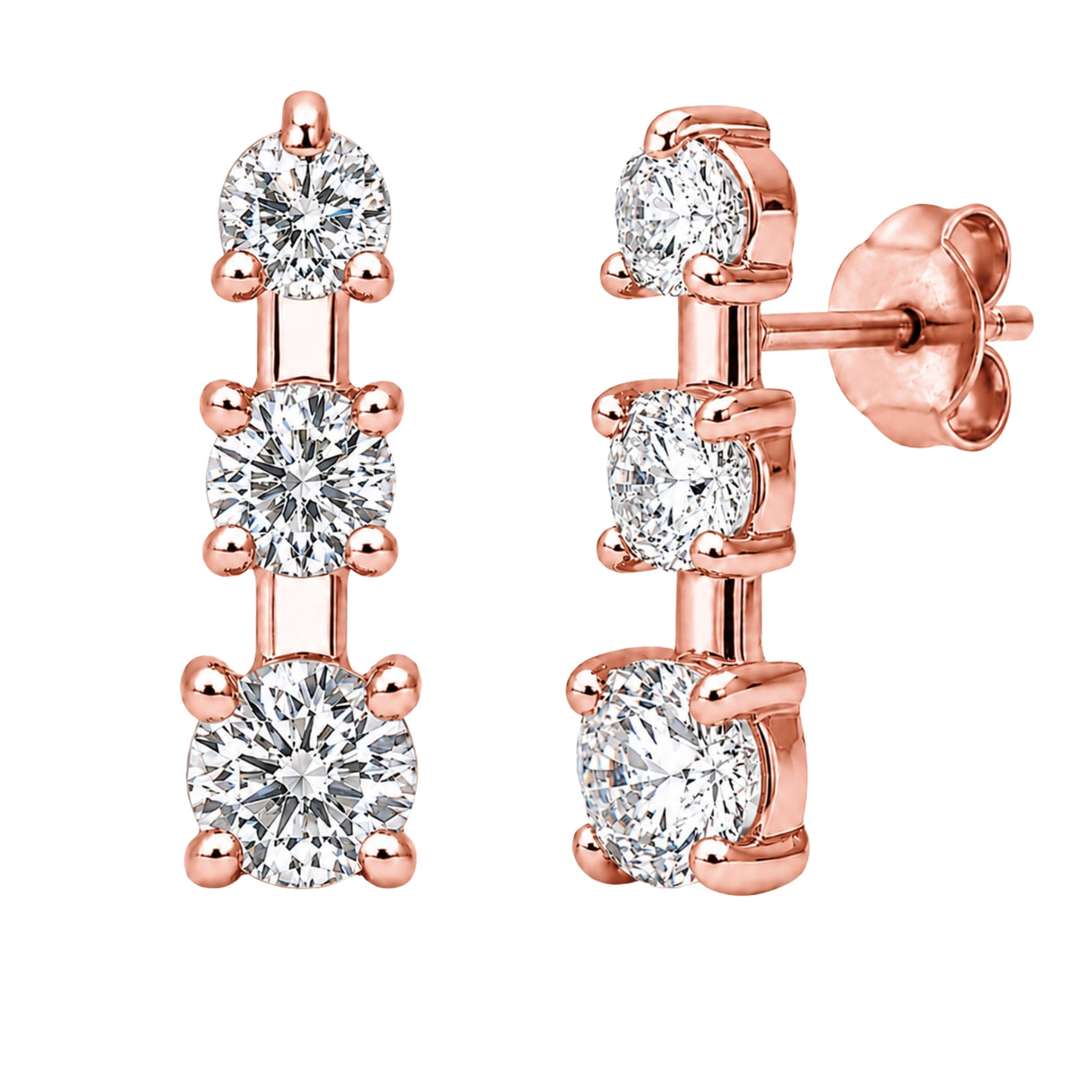 0.5 ctw Round Drop Earrings