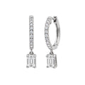 1-3 ctw Emerald With Round Hoop Earrings