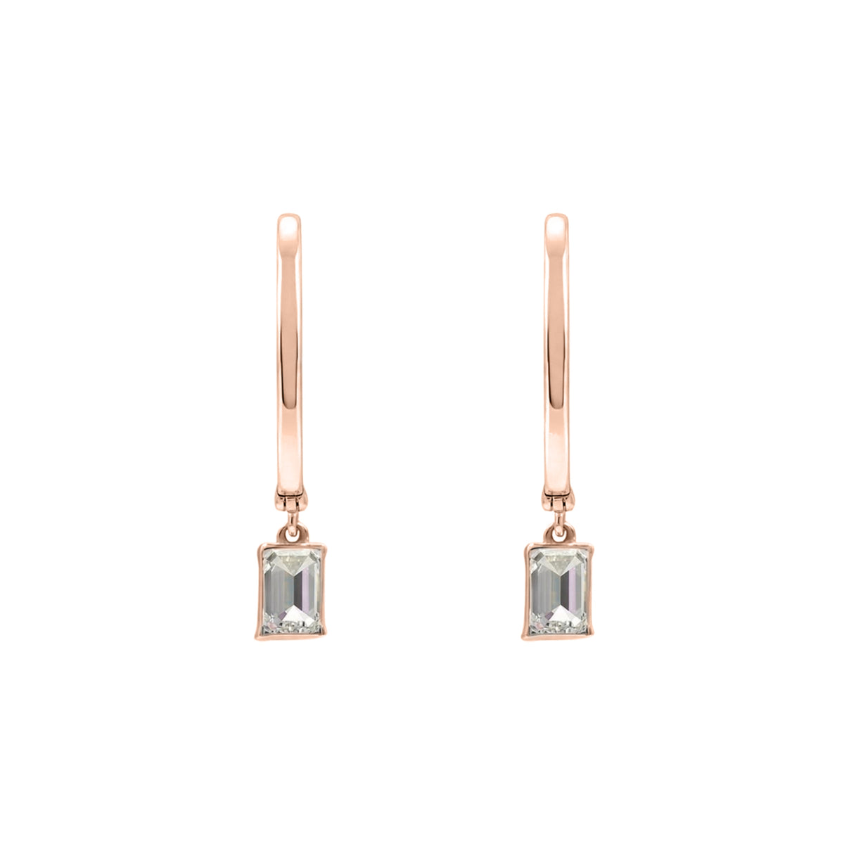 1-3 ctw Emerald With Round Hoop Earrings